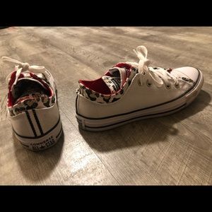 Converse, Women’s size 7, White/Cheetah/Red